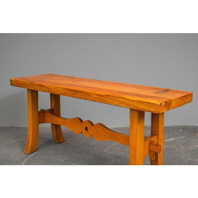 Biedermeier Style Bench in Beech Wood, Early 20th Century For Sale - Image 6 of 14