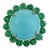 6.13ct Cabochon Turquoise & Emerald Halo Cocktail Ring in 14k White Gold Size 6.5 For Sale