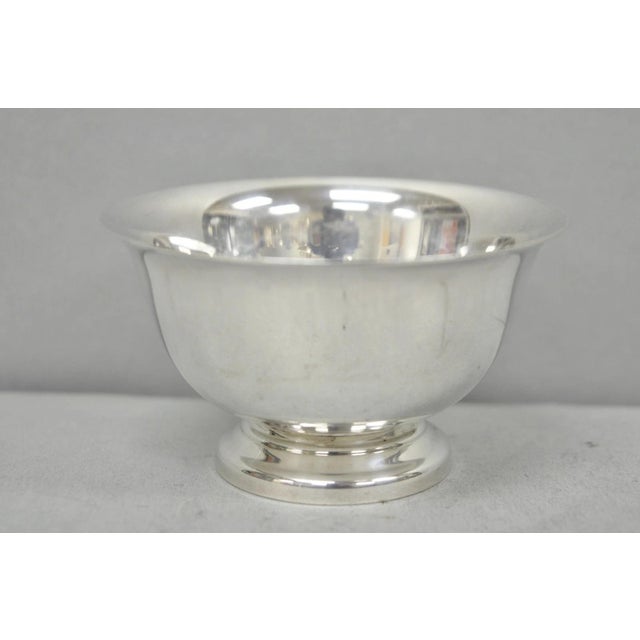 Vintage Reed & Barton Paul Revere Design Silver Plated Small Nut Dish Bowl For Sale - Image 10 of 11