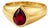 Garnet Signet Gemstone Ring | 925 Sterling Silver Statement January Birthstone Ring, Size 7 For Sale