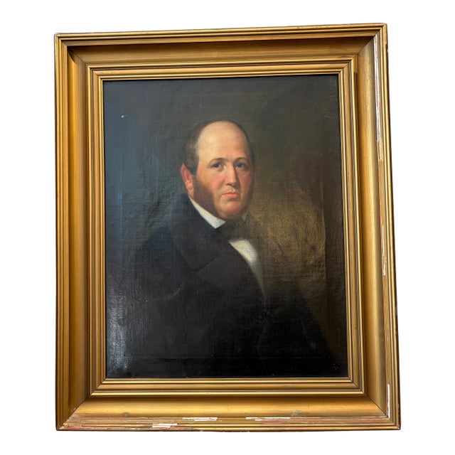 19th Century Portrait of Bald Man For Sale