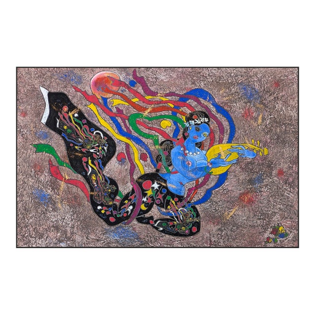 Jiang Tiefeng, Dance With Pipa (Huge Framed Original Painting on Rice Paper), 2003 For Sale
