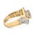 A stunning diamond bypass ring created in 14k yellow gold. This beautiful piece is embellished with round and baguette cut...