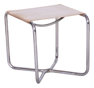 Bauhaus Stool in Chrome-Plated Steel attributed to Mücke Melder, Czechia, 1930s