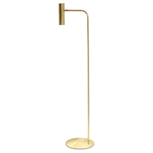 TF300 Floor Lamp in Satin Brass with Adjustable Tubular Diffuser by Daluce For Sale - Image 8 of 8