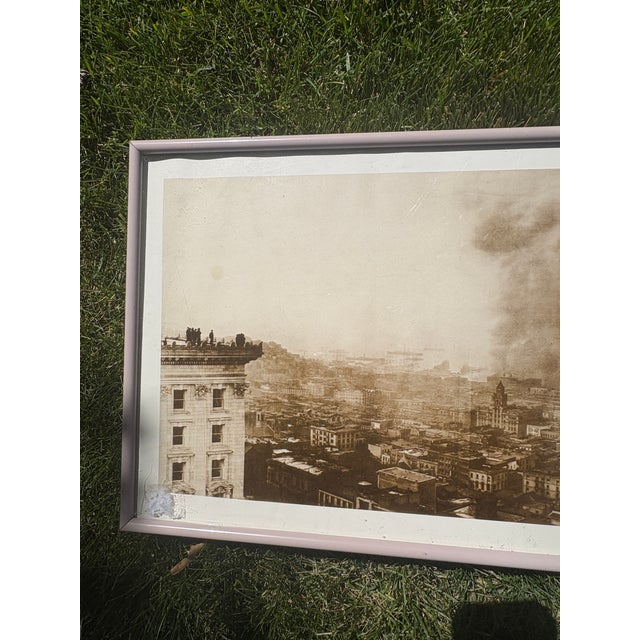 J. Waters & Company. "The Burning City - San Francisco, 10 a.m. April 18, 1906" San Francisco, 1906. An impressive gelatin...