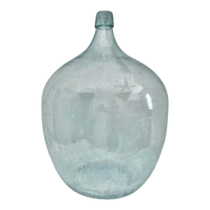 Antique Blown Glass Demijohn or Decanter | Aged Light Turquoise