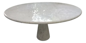 M Series Table in White Marble by Angelo Mangiarotti for Tisettanta, 1980s