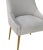 2020s Beatrix Pleated Light Grey Velvet Side Chair with Gold Legs For Sale - Image 5 of 9