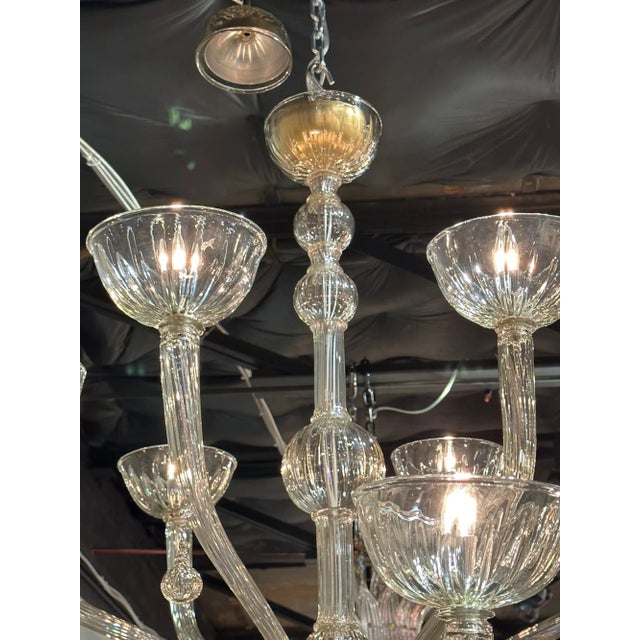 Large Scale Modern Murano Glass 2 Tier Chandelier For Sale - Image 4 of 9