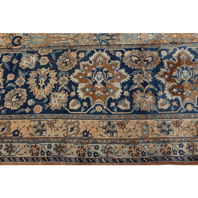 Fine Antique Persian Kirman Handmade Wool Carpet For Sale In New York - Image 6 of 10