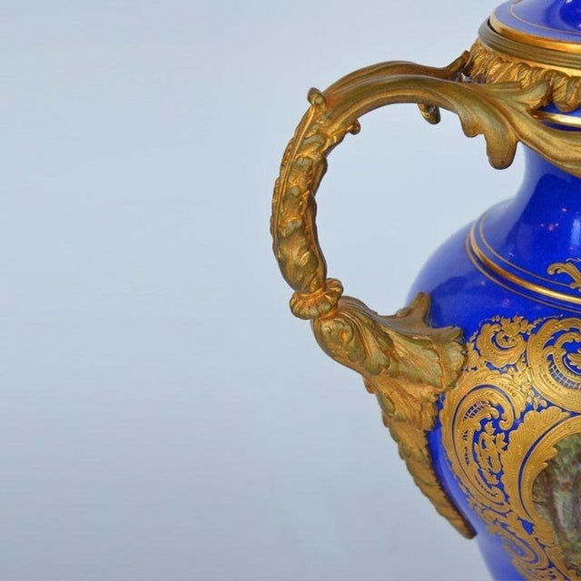 19th Century 19th Century Porcelain Sevres Vase With Gild Bronze For Sale - Image 5 of 8