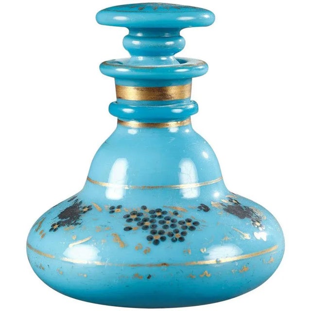 Charles X Blue Opaline Perfume Bottle For Sale - Image 6 of 6
