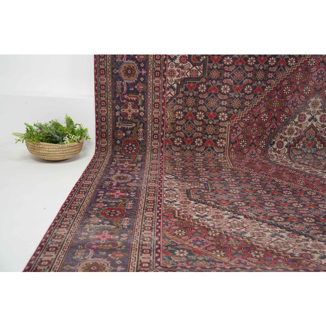 Persian 1970s Vintage Persian Handmade Wool 10x12 Red Area Rug For Sale - Image 3 of 11