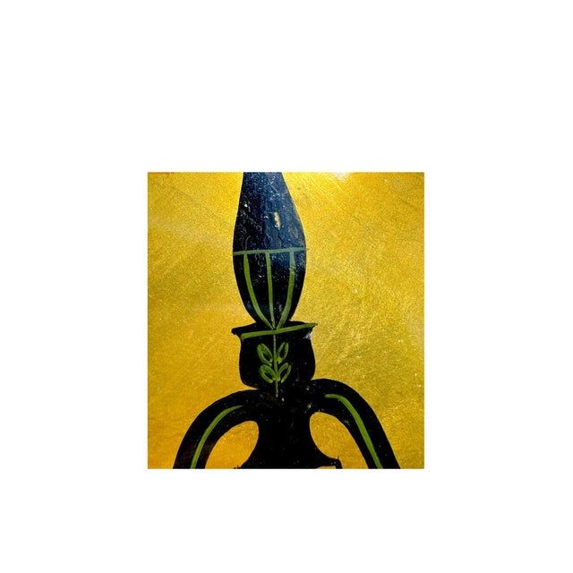 Georges Briard 1950s Mid-Century Modern Round Metal Tray With Candelabra Design For Sale In Baton Rouge - Image 6 of 8