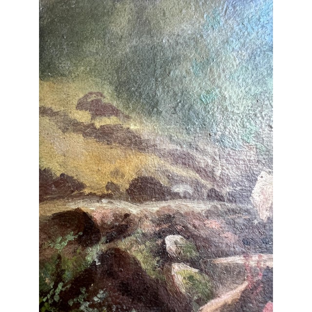 Edouard Rheiner, Mountain Landscape and Small Stream, Oil on Canvas, 1890s-1910s, Framed For Sale - Image 8 of 12