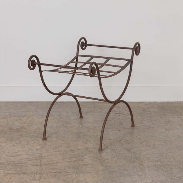 1920s French Iron Curule Stool For Sale In Los Angeles - Image 6 of 11