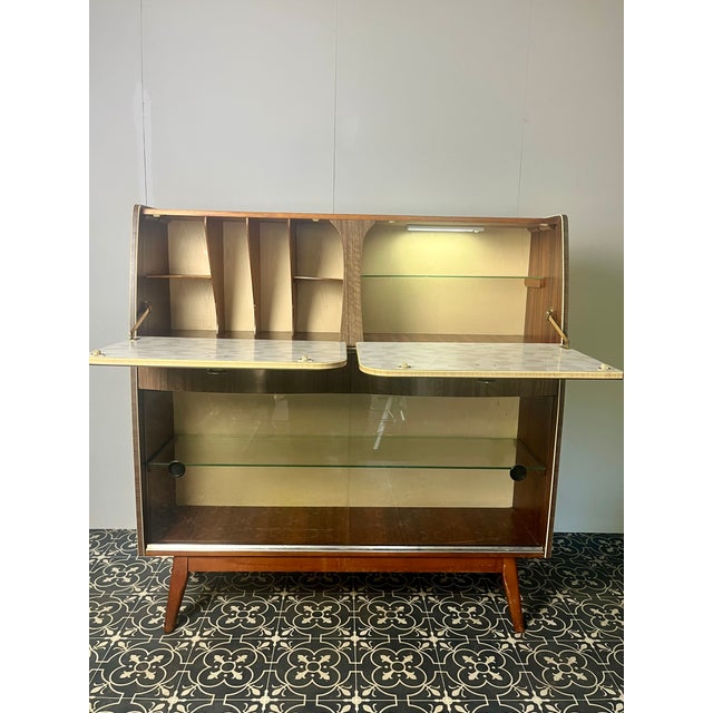 Mid-Century Writing Desk with Bar Cabinet, 1960s For Sale - Image 9 of 18