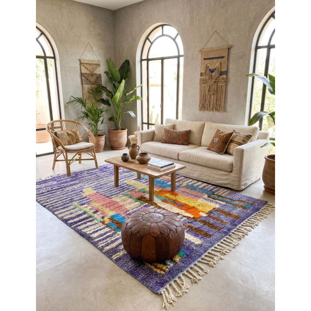 Mid-Century Modern Handwoven Berber Wool Rug - 8.7 X 7.1 Ft For Sale - Image 3 of 8