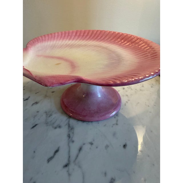 Shell Antique 1891 Wedgwood Pink Majolica Nautilus Shell Cake Stand For Sale - Image 7 of 10
