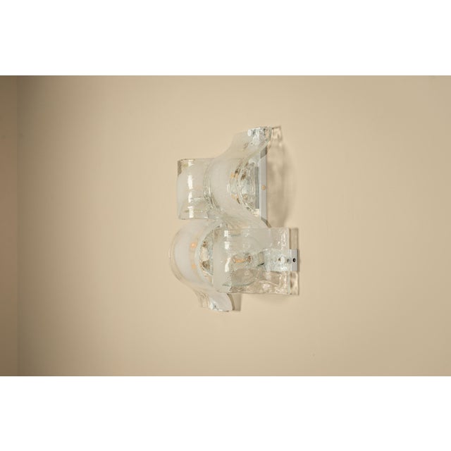 Crystal and White Sand LP 276 Compound Wall Lamps from AV Mazzega, Italy, 1970s, Set of 4 For Sale - Image 4 of 18