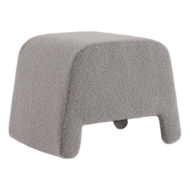 Onigiri Wool and Oak Pouf by Morica Design For Sale