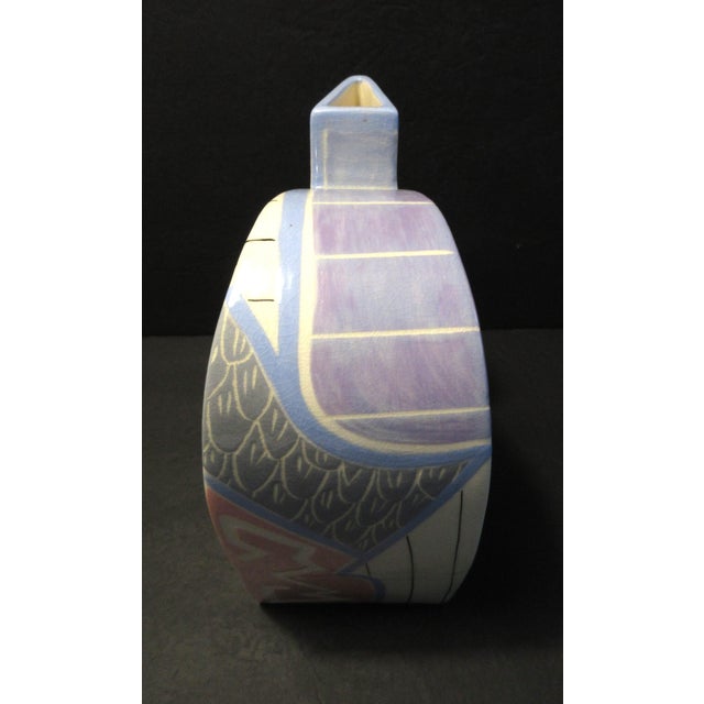 Vintage Eric & Chuy Boos Signed 1987 Handmade Sculptural Studio Pottery Vase For Sale - Image 9 of 12