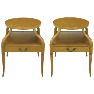 1940s Mahogany Plateau Side Tables With Sinuous Legs - a Pair For Sale