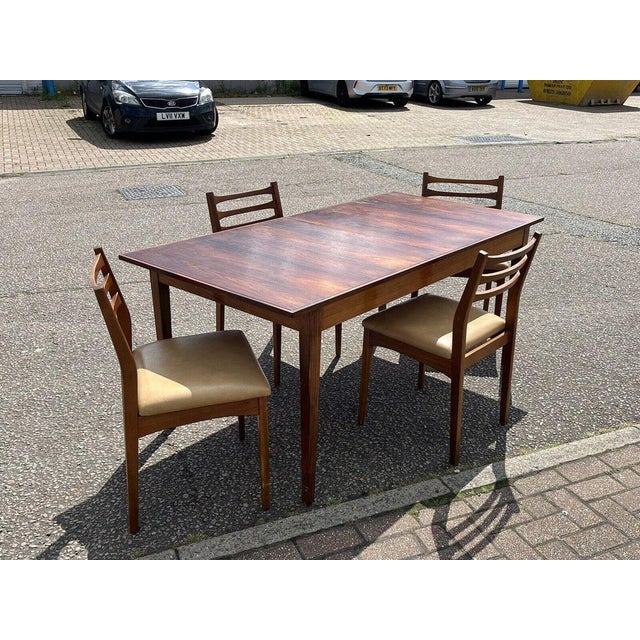 Mid-Century Rosewood Dining Table & Chairs, Set of 5 For Sale - Image 3 of 18