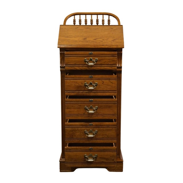 Wood Lexington Furniture Recollections Collection Solid Oak Rustic Country French 24" Lingerie Chest 468-310 For Sale - Image 7 of 15