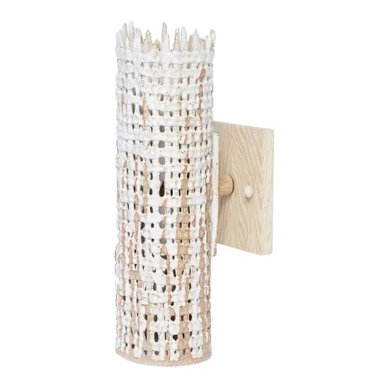 Basketweave Sconce by Clate Grunden For Sale