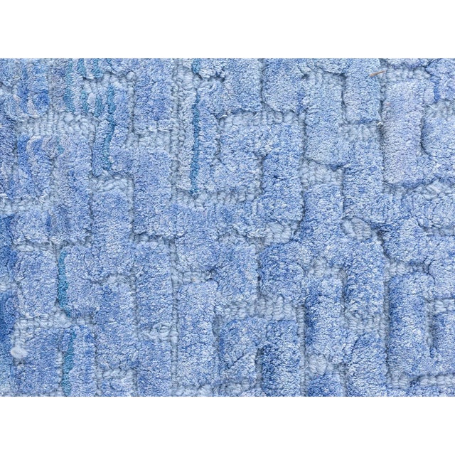 Modern Contemporary Fragment Blue Silk Rug by Doris Leslie Blau For Sale - Image 3 of 7