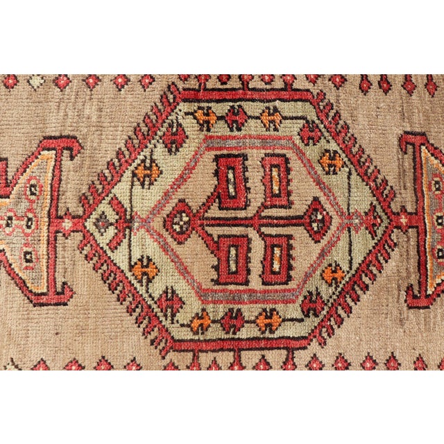 Colorful Vintage Turkish Oushak Rug With Geometric Design 3'4 X 5'4 For Sale - Image 10 of 14