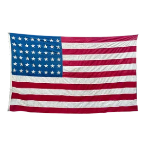 Antique American Flag 48 Star Cotton Beautiful Natural Wear and Patina