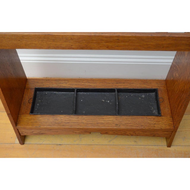 Arts and Crafts Umbrella Stand in Oak, 1890s For Sale - Image 5 of 10