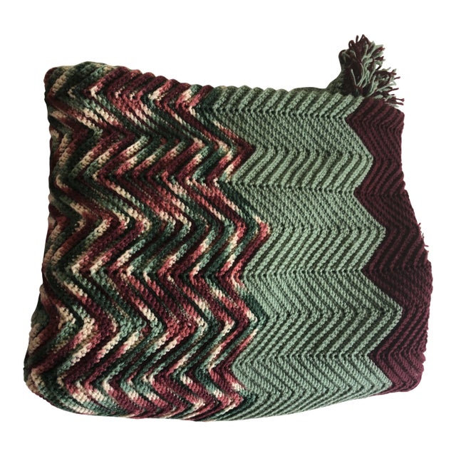 Handmade Crochet Multi Color Bed Cover / Throw For Sale