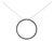 .925 Sterling Silver 4.0 Cttw Black Diamond Open Hoop Circle 18" Pendant Necklace (Black Color, I2-I3 Clarity) For Sale