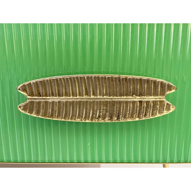 Green Bespoke Italian Green Yellow Brown Gray Blue Modern Brass 6-Drawer Dresser/Chest For Sale - Image 8 of 12