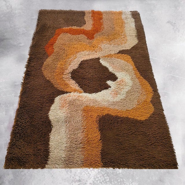 Vintage Space Age Wool Rug, 1970s For Sale - Image 12 of 12