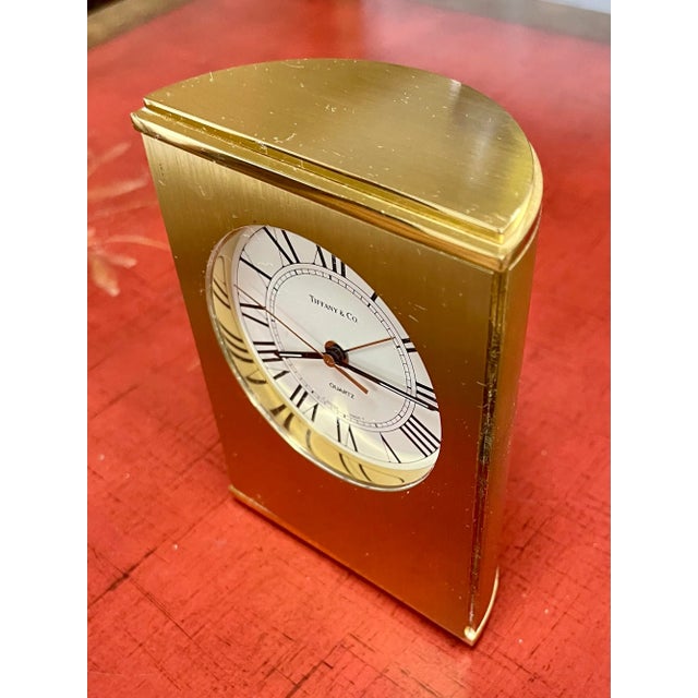 Art Deco 1970s Tiffany’s Table Alarm Clock For Sale - Image 3 of 5