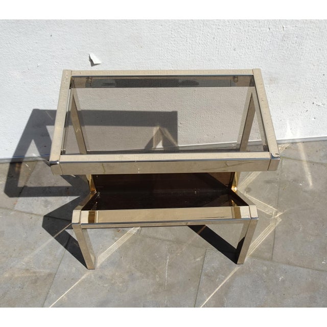 Gilded Magazine Rack or Side Table from Belgo Chrom / Dewulf Selection, 1970s For Sale - Image 12 of 14