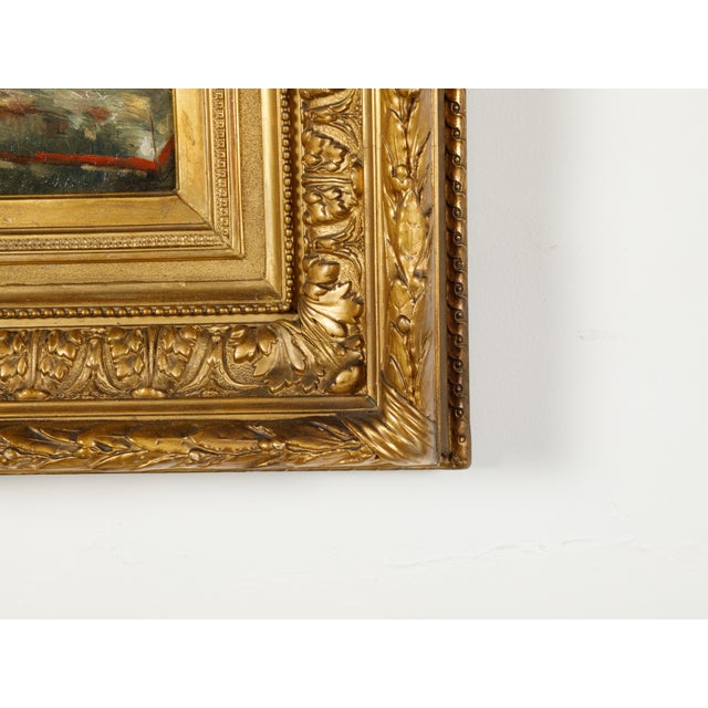 Giltwood Framed Oil on Canvas Dog Painting by Charles Van den Eycken For Sale - Image 4 of 10