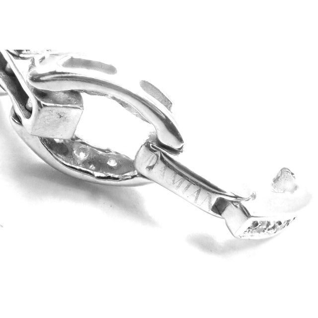 Damiani 18k White Gold Diamond Link Tennis Bracelet For Sale - Image 10 of 12