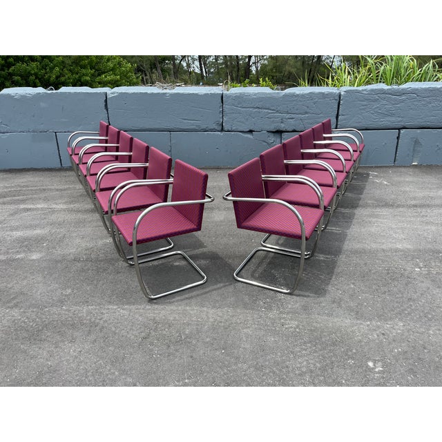 Modern 1990s Set of Twelve Original Brno Tubular Chairs for Knoll, Stainless Steel For Sale - Image 3 of 11