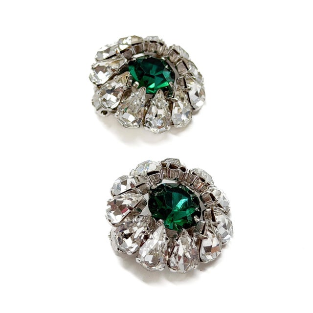 Metal Vintage Flower Earrings from Christian Dior, 1963, Set of 2 For Sale - Image 7 of 12