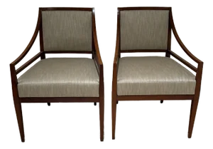 Pair of Bolier & Co Rosenau Upholstered Back Arm Chairs