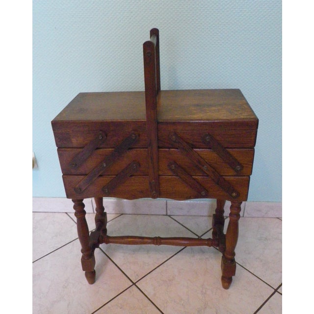 Large Folding Floor Sewing Box, 1960s For Sale - Image 11 of 11