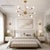 Modern Brass Chandelier With 8 Arms, Contemporary Lighting Fixture, Ceiling Light, Living Room or Dining Room Decor, Stylish and Elegant For Sale - Image 15 of 16