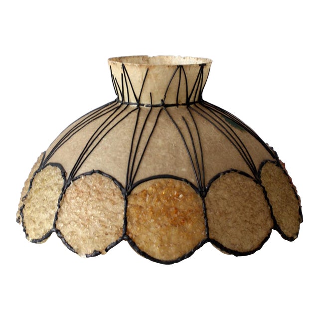 Mid-Century Atomic Fiberglass Chandelier Shade For Sale