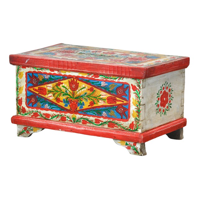 Small Folk Art Chest, 1930s For Sale